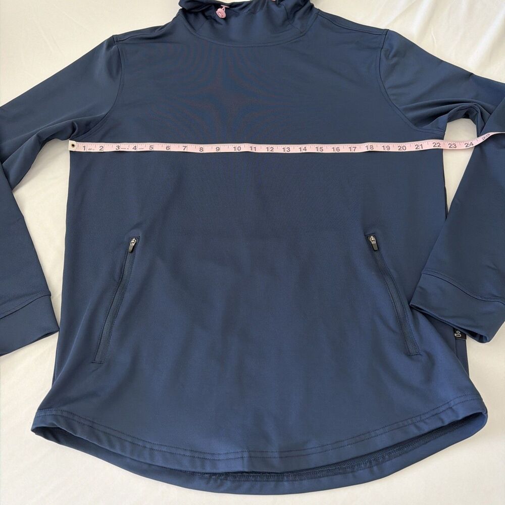 Swannies Golf Ivy Performance Pullover Hoodie Adult Sz L Navy Blue Contrast Hood - Picture 7 of 12